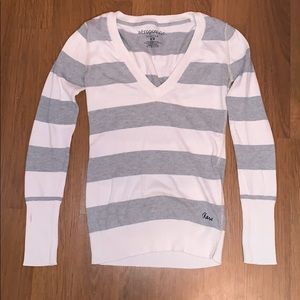 Striped sweater V-neck